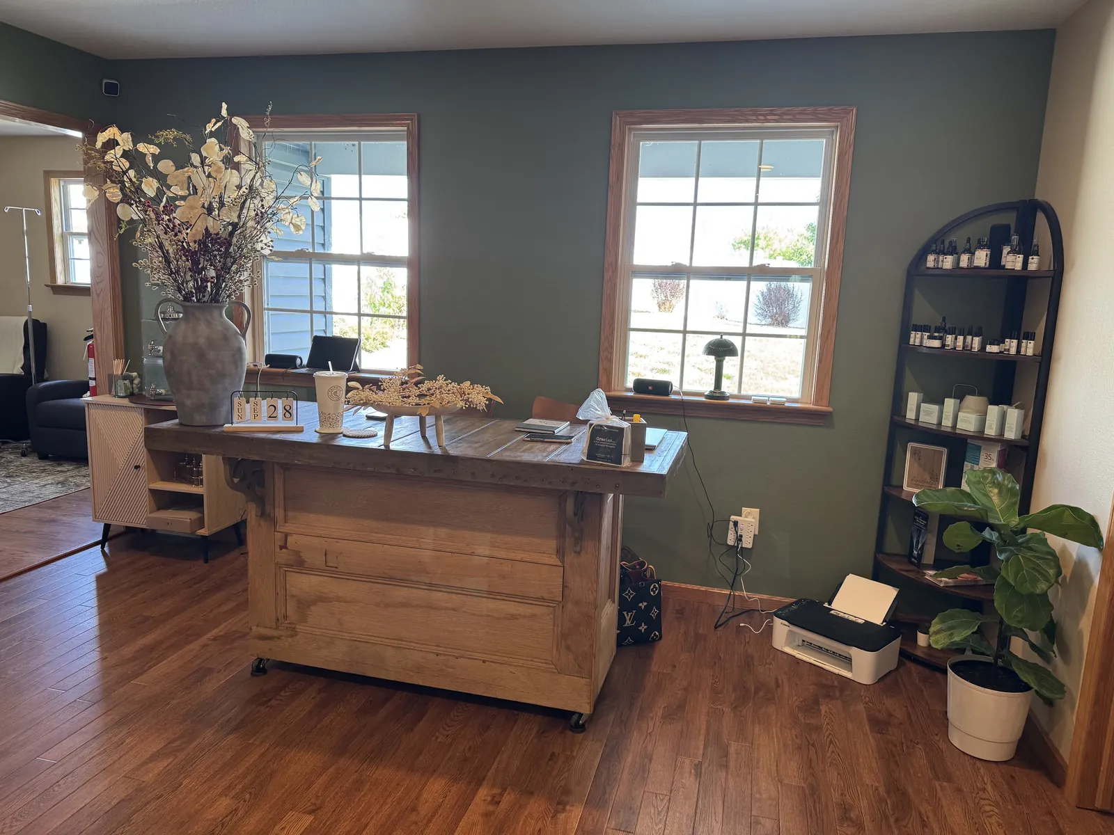 The lobby area of Soul Wellness & Aesthetics in East Liverpool, Ohio.