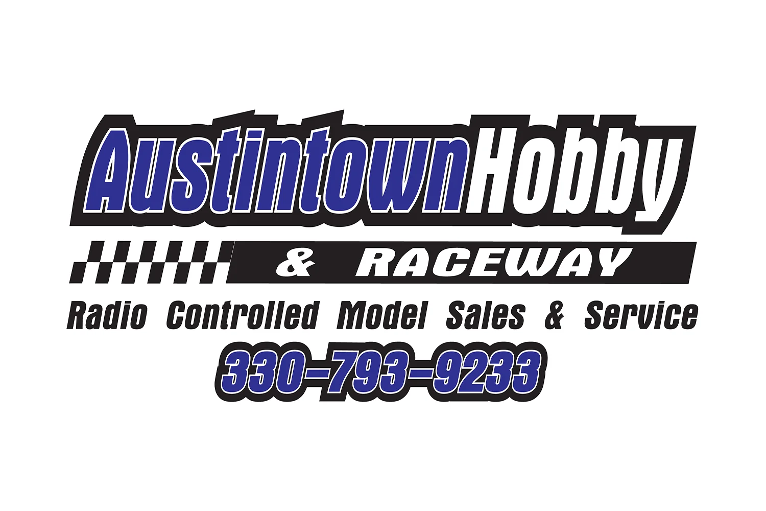 The official logo of Austintown Hobby and Raceway, in Austintown Ohio.
