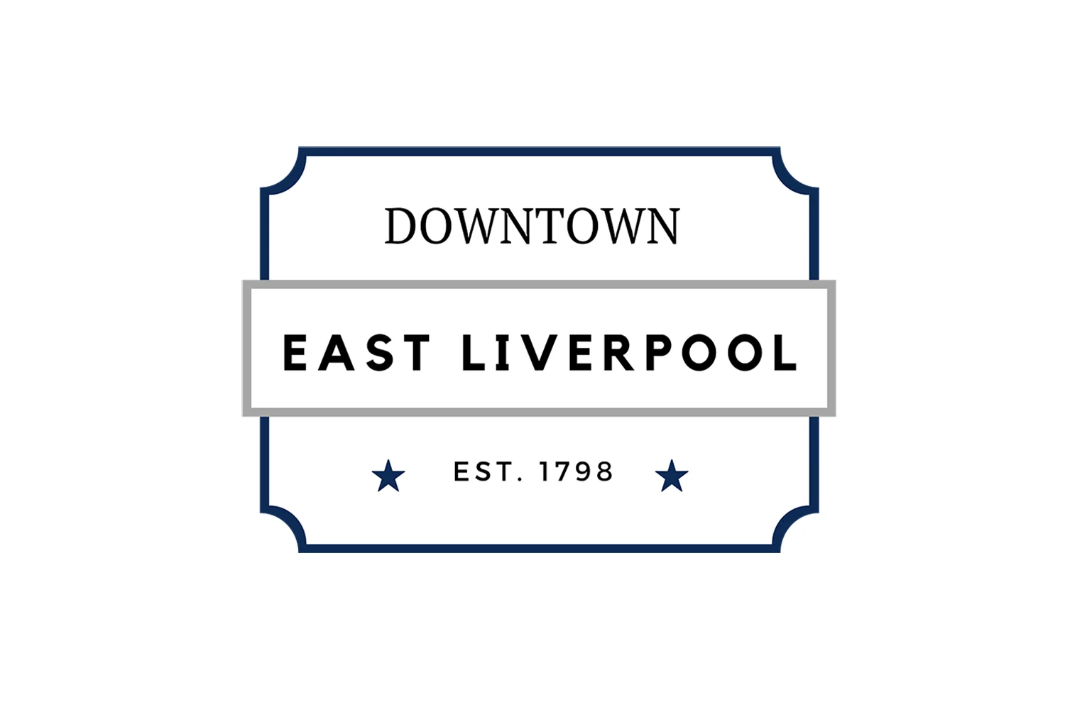 The official logo of Downtown East Liverpool by the ELCPR, in East Liverpool Ohio.