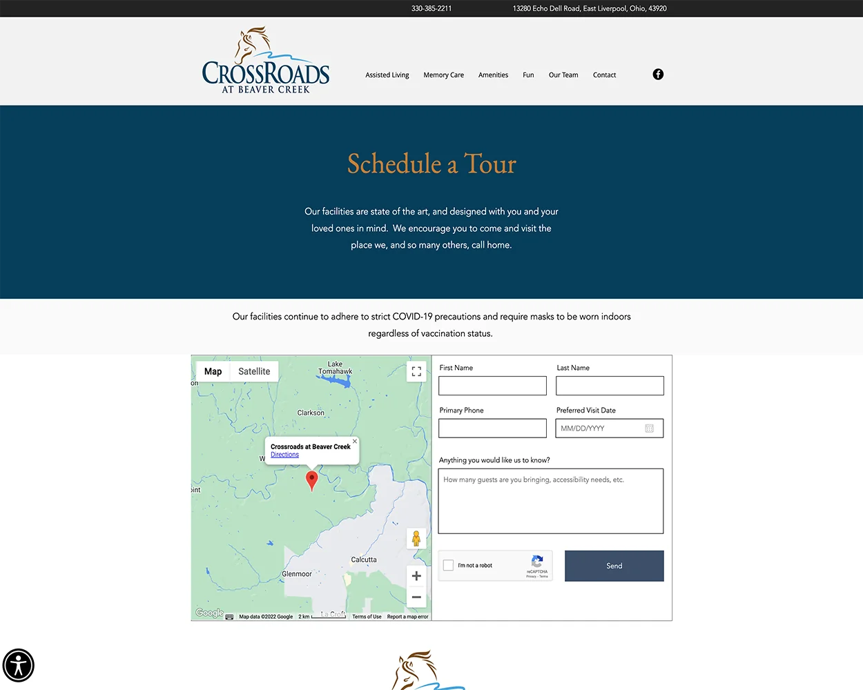 CrossRoads at Beaver Creek Schedule a Tour page